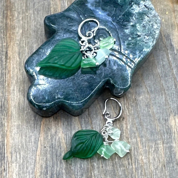 Alquimia Green Leaf Earrings - Picture 1 of 4